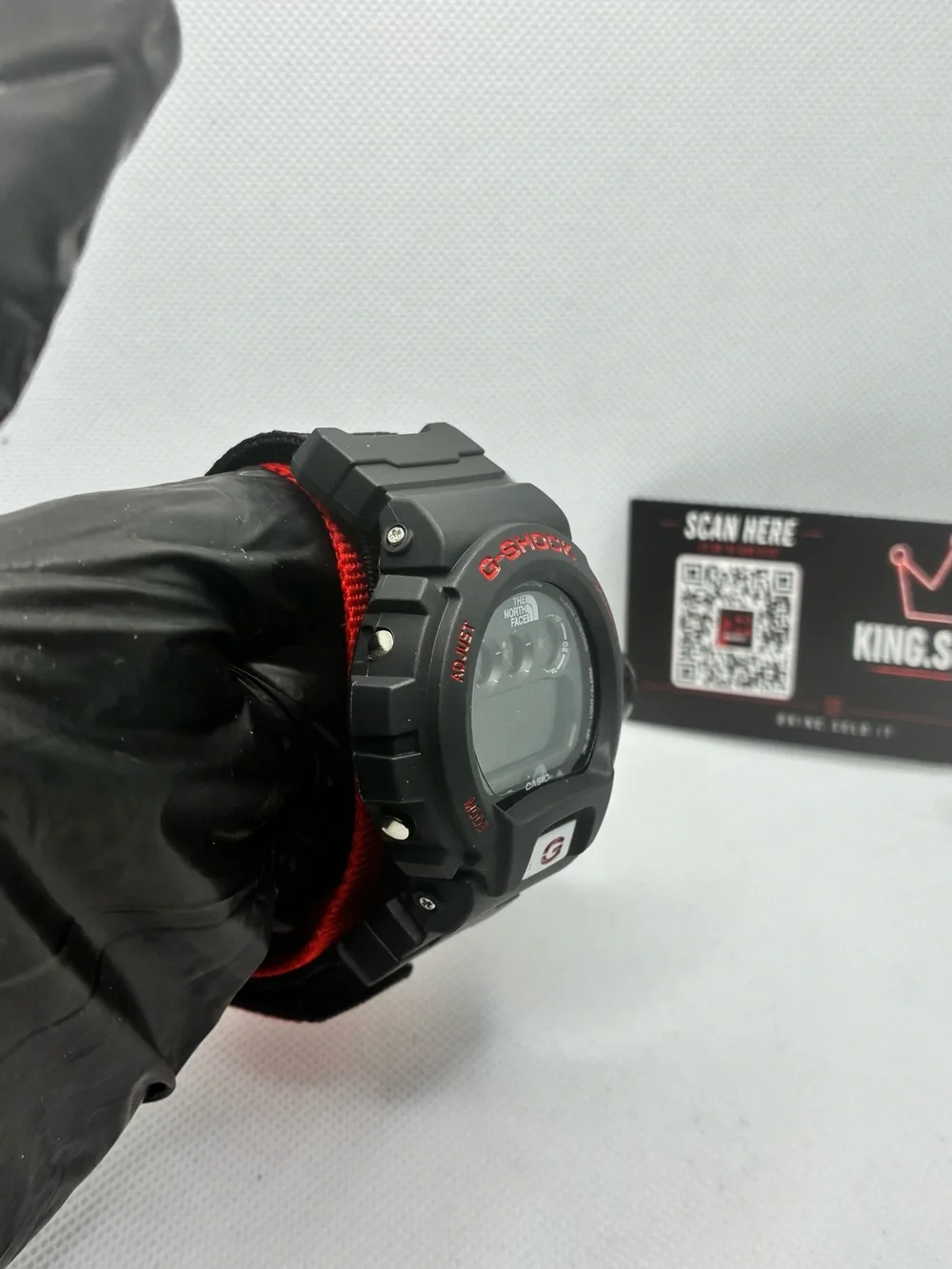 Red & Black SupremeXNorthFace G-Shock Blacl Analog-Digital Watch